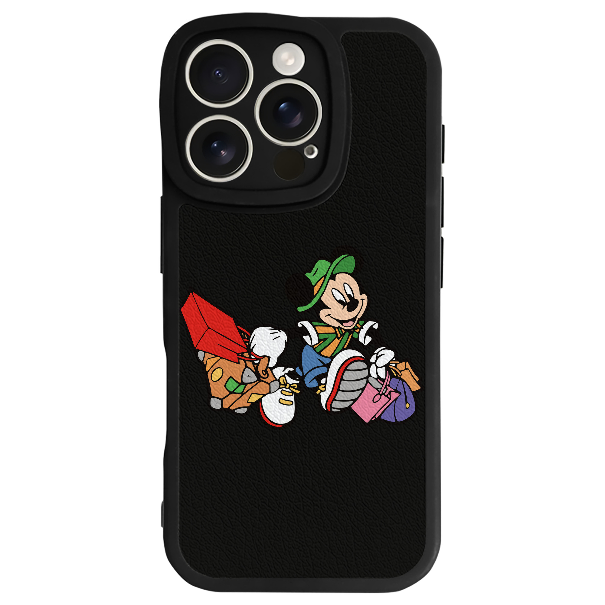 （画像用） ミッキーマウス Mickey Mouse 【iPhone 16シリーズ対応】シリコンスマホケース（レザー調） 材質：シリコン